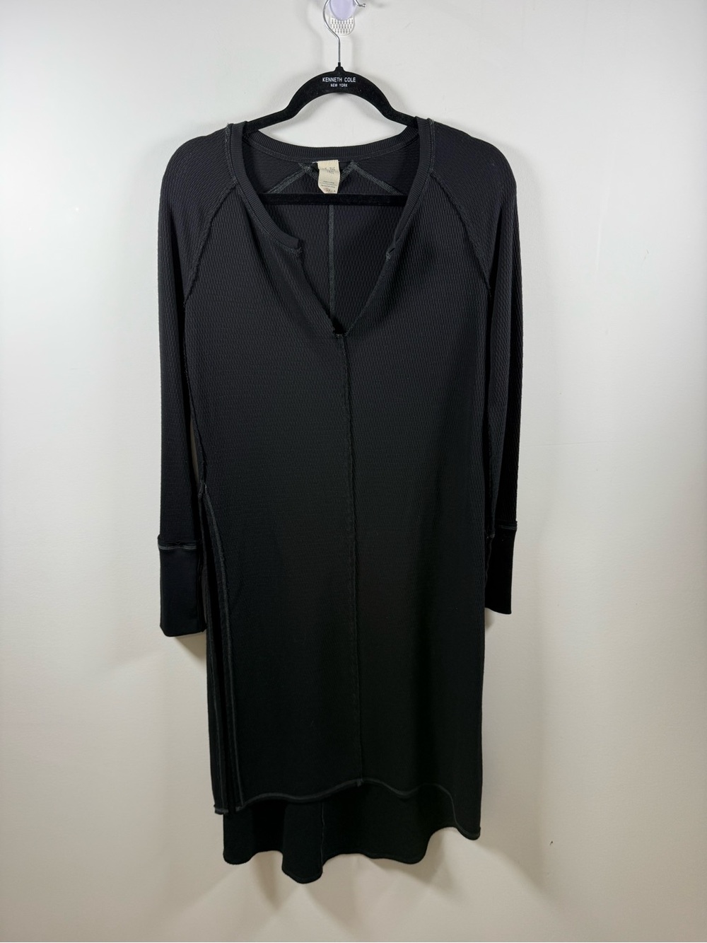 WE THE FREE | Black High Slit Waffle Dress Size S